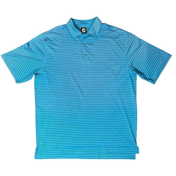 FootJoy Men Blue Striped‎ Pullover Golf Shirt Sz XXL. - Picture 1 of 10